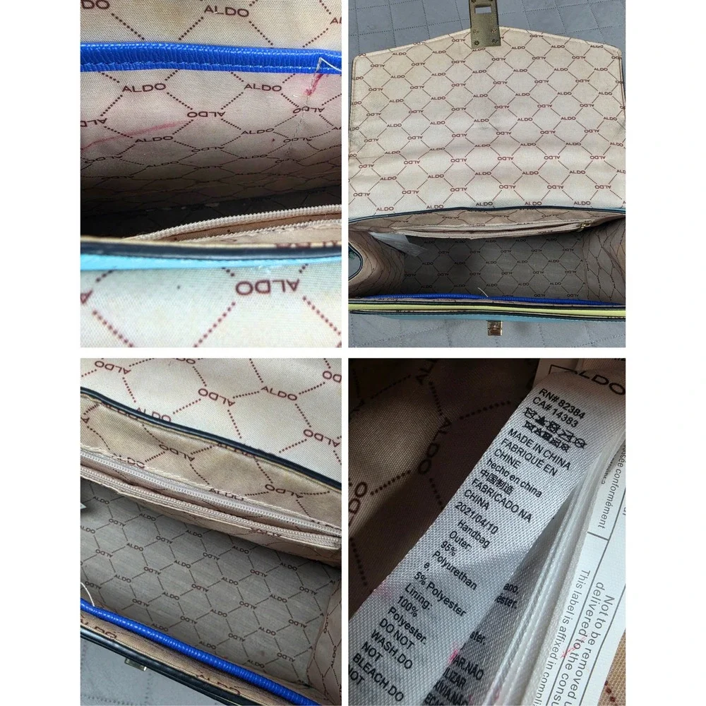 Colorblock Statement Satchel Pink Blue Yellow Gold Chain Women's ALDO